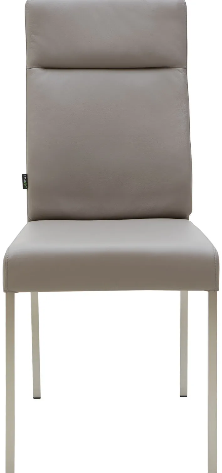 CASAVANTI Esszimmerstuhl LONDON II 2er Set Leder hellgrau