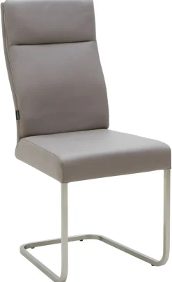 CASAVANTI Esszimmerstuhl LONDON I 2er Set Leder grau/Edelstahl