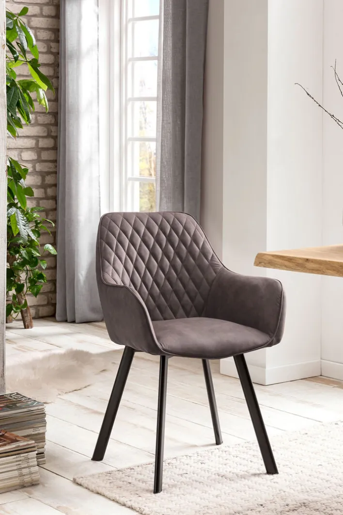 CASAVANTI Esszimmerstuhl 2er Set Mikrofaser taupe