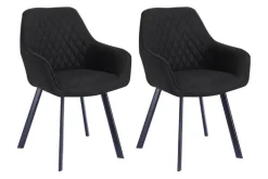 CASAVANTI Esszimmerstuhl 2er Set Mikrofaser anthrazit