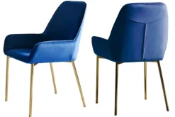 CASAVANTI Esszimmerstuhl 2er Set Samt blau