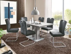 CASAVANTI Esszimmerstuhl FRANCESCO 2er Set Edelstahl /grau