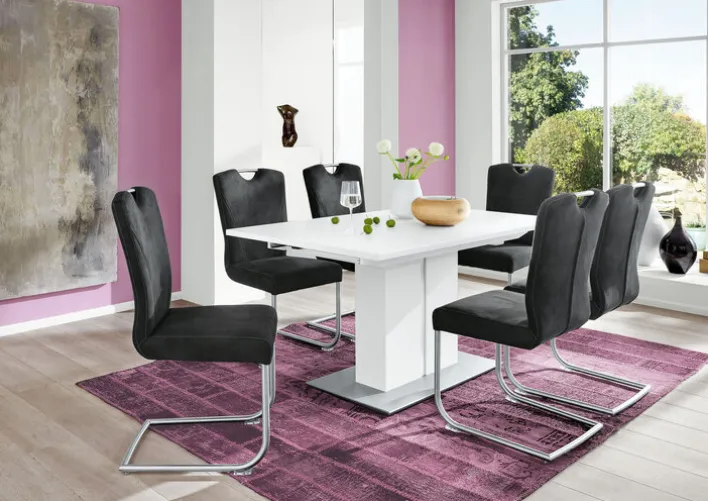 CASAVANTI Esszimmerstuhl FRANCESCO 2er Set Edelstahl /grau