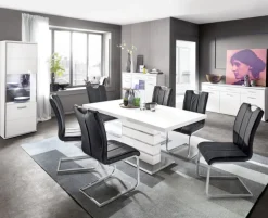 CASAVANTI Highboard TRENTO 154 x 121 cm NB Hochglanz weiß