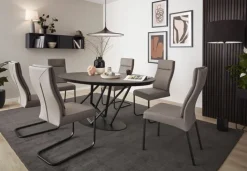 CASAVANTI Polsterstuhl LONDON III 2er Set Leder grau/schwarz