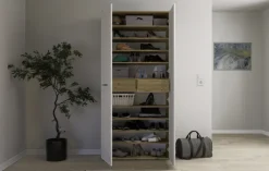 CASAVANTI Schuhschrank LEON II 90 x 195 cm weiß/braun