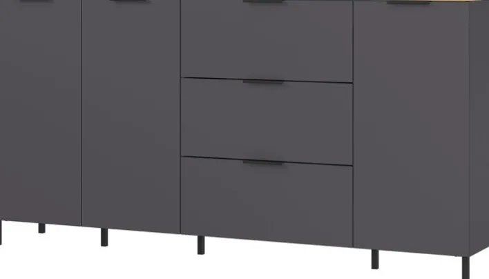 CASAVANTI Sideboard CALIFORNIA 192 x 98 cm Graphit/ Navarra-Eiche