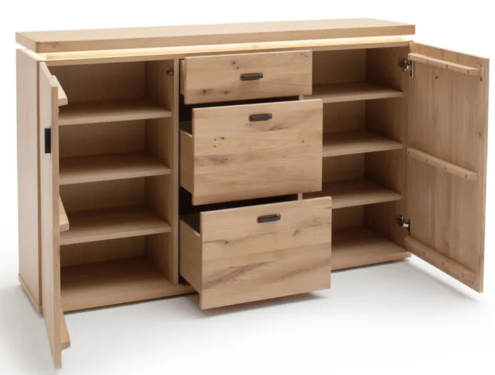 CASAVANTI Sideboard MADRID 150 x 95 cm Balkeneiche Bianco