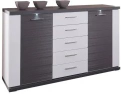 CASAVANTI Sideboard MANHATTAN Hochglanz Weiß ca. 156 x 90 x 42 cm