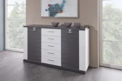 CASAVANTI Sideboard MANHATTAN Hochglanz Weiß ca. 156 x 90 x 42 cm