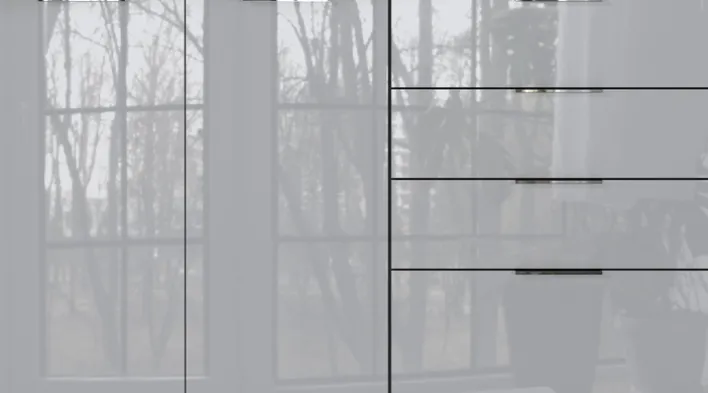 CASAVANTI Sideboard OAKLAND 184 x 102 cm Glas Graphit/Silbergrau