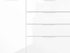 CASAVANTI Sideboard OAKLAND 134 x 102 cm Glas Weiß/Weiß