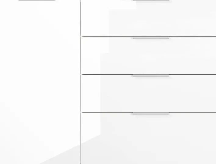 CASAVANTI Sideboard OAKLAND 134 x 102 cm Glas Weiß/Weiß