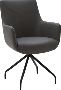 CASAVANTI Stuhl LEON Leder grau/schwarz