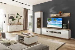 CASAVANTI Wohnwand PALERMO 3-tlg. 295x208 cm weiß/braun