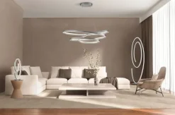 CINQUE LED Pendelleuchte CIOLA 115 cm nickelfarbig