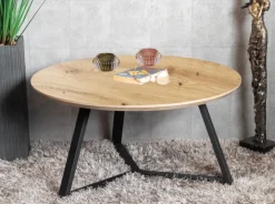 Couchtisch 80 cm Eiche-Dekor/schwarz