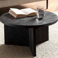 Couchtisch 60 cm Mango massiv Schwarz