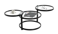 Couchtisch 58-140 cm schwarz/transparent