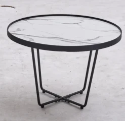 Couchtisch - Set KALMAR 2-tlg. Steinoptik schwarz/weiß