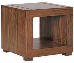 Couchtisch 50 x 50 cm braun