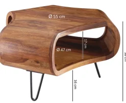 Couchtisch 55 x 55 cm braun