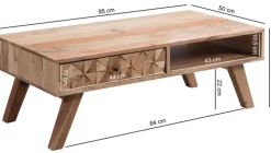 Couchtisch 95 x 50 cm braun