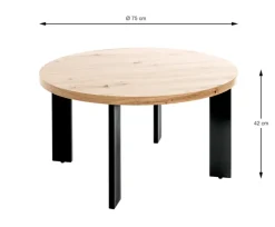 Couchtisch 75 x 42 cm braun/schwarz