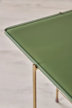Couchtisch 50 x 45 cm Casted Glass green