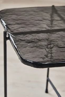 Couchtisch 50 x 45 cm Casted Glass black