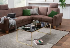 Couchtisch 120 x 60 cm Goldfarbig/ Schwarz