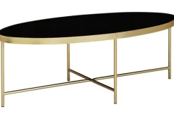 Couchtisch 110 x 56 cm Goldfarbig/ Schwarz