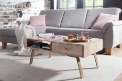 Couchtisch 95 x 50 cm Mango/ goldfarbig