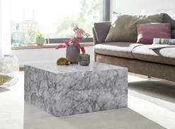 Couchtisch 60 x 60 cm Marmor Optik Grau