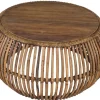 Couchtisch 80 x 40 cm Rattan/recyceltes Teak natur