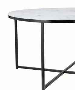 Couchtisch 80 x 80 cm rund schwarz/weiß