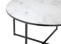 Couchtisch 80 x 80 cm rund schwarz/weiß