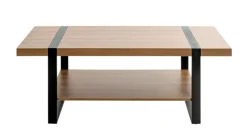 Couchtisch 120 x 60 cm Schwarz/ Eiche dunkel