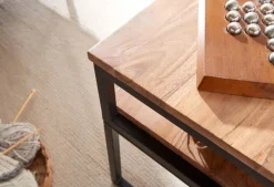 Couchtisch 100 x 60 cm Schwarz/ Akazie massiv