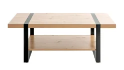 Couchtisch 120 x 60 cm Schwarz/ Asteiche