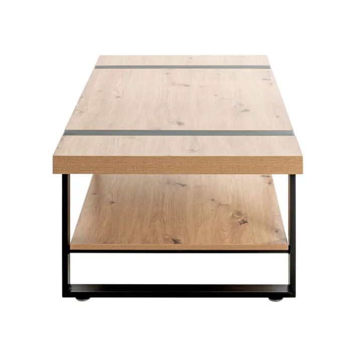 Couchtisch 120 x 60 cm Schwarz/ Asteiche