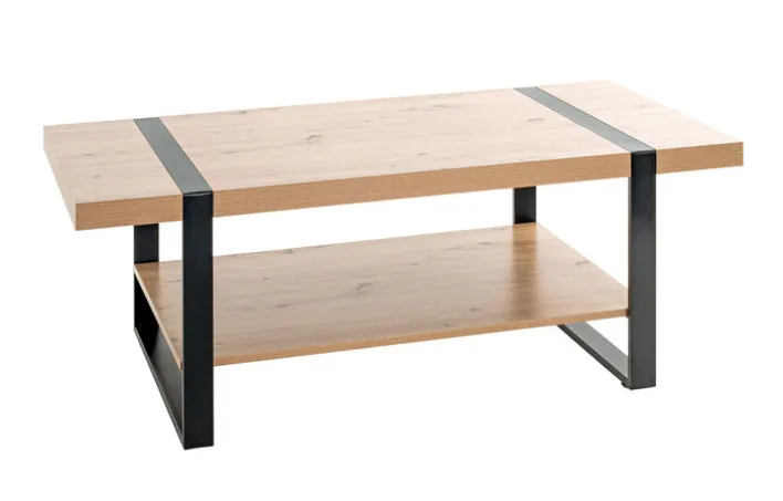 Couchtisch 120 x 60 cm Schwarz/ Asteiche