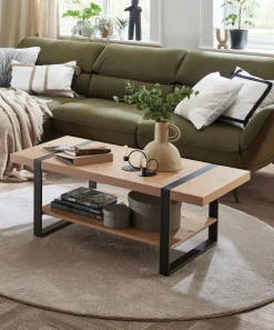 Couchtisch 120 x 60 cm Schwarz/ Asteiche