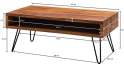 Couchtisch 100 x 50 cm Sheesham massiv