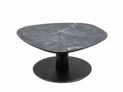 Couchtisch 80 x 80 x 38,5 lackiert, Optik Marmor Marble Grigio Grau