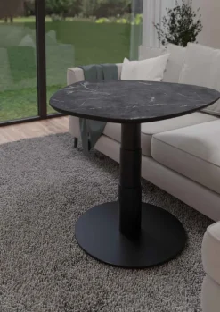 Couchtisch 80 x 80 x 38,5 lackiert, Optik Marmor Marble Grigio Grau