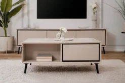 Couchtisch ARONA 94 x 40 x 50 cm sandfarben/schwarz