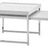 Couchtisch 2er Set Silberfarbig/ Weiß