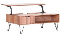 Couchtisch HUDSON 100 x 70 cm braun/ schwarz