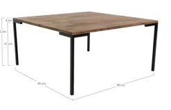 Couchtisch LUGANO 90 x 90 cm Eiche/ schwarz